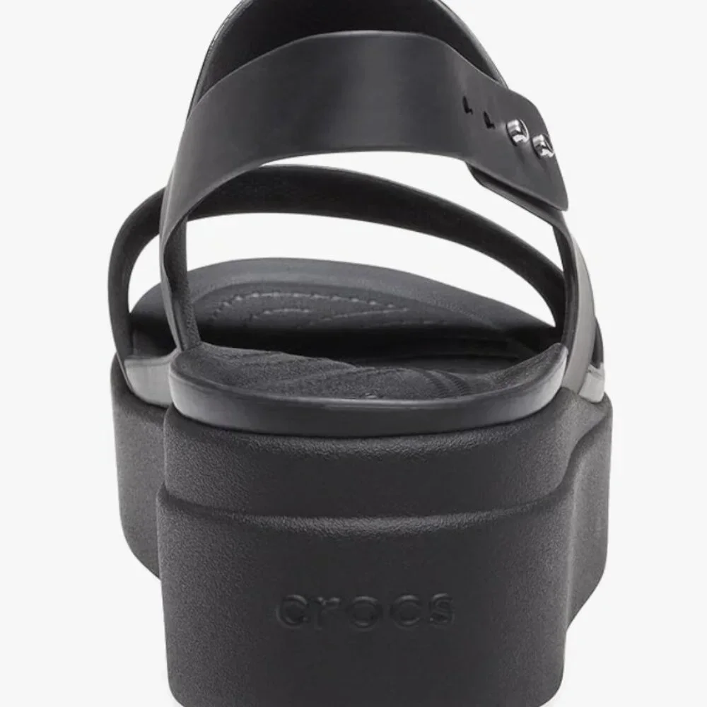 CROCS Black Platform Sandals Size 8